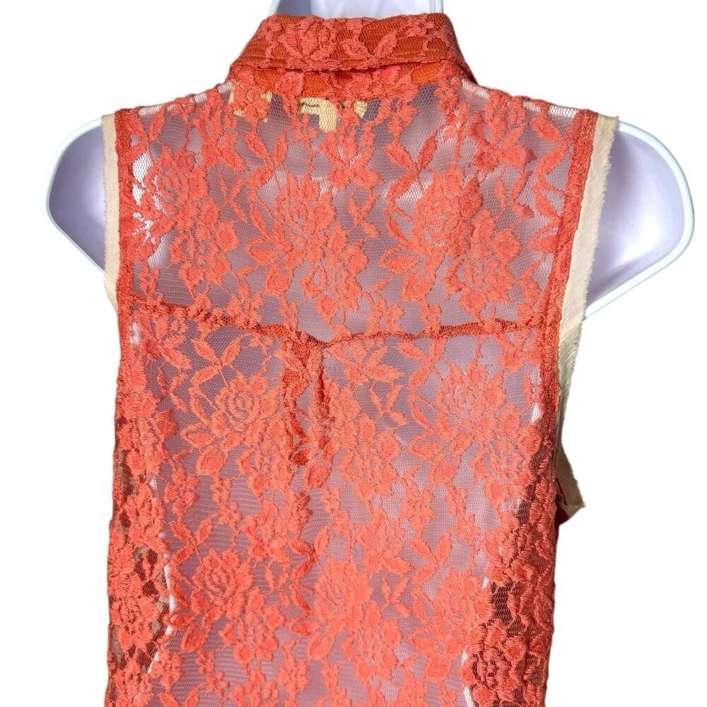 Y2K‎ Miss Me Boho Rhinestone Lace Button up Blouse Cottagecore Rodeo Country L - Picture 7 of 11